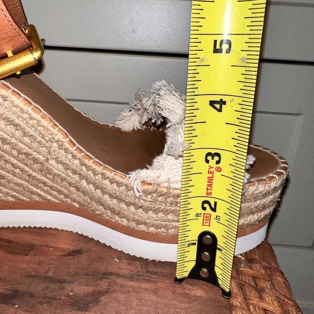 See By Chloe Tan and Cream Wedge Sandals - Picture 11 of 11